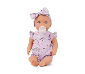 LullaBaby Bábika 35 cm v overale s čelenkou Floral Lila / od 2 rokov