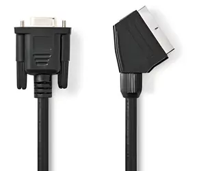 Nedis SCART - VGA kábel čierny