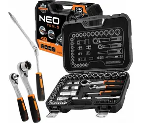 Neo Tools Sada nástrčných hlavíc 1/4" + 3/8"