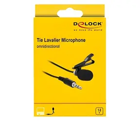 DeLock 66279 / Klopový mikrofón / klipový / kondenzátorový / 3,5 mm Jack / 50 Hz-16 kHz