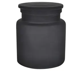 Spirella Yoko dóza na odličovacie tampóny tmavo šedá / sklo / 0,6 l
