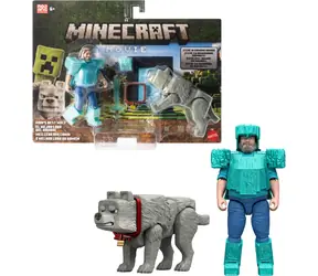 Mattel Minecraft filmové figúrky Steve a vlk JFR71 / 2-pack / od 6 rokov