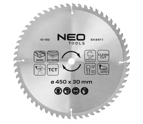 Neo Tools Pílový kotúč widia 450x30 mm / Pílový kotúč / karbidové (widia) zuby / 60 zubov