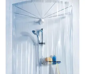 Spirella OMBRELLA / Sprchový držiak so závesom / PVC / 93 x 69 x 170 cm