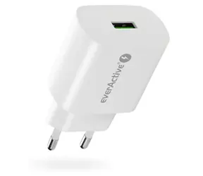 EverActive nabíjačka 18W biela / Sieťová nabíjačka / 1x USB / Quick Charge 3.0