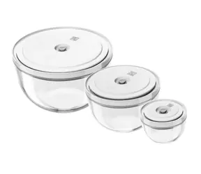 Zwilling Fresh&Save sklenené misky s viečkami / Sada 3 misiek / sklo / 0,35-4 l / do 180 °C