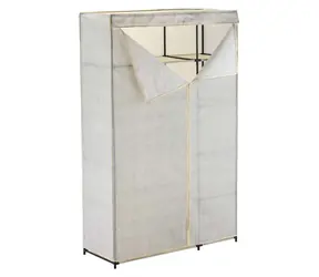 MSV textilná skriňa na šaty šedá / Skriňa na šaty / 6 priehradok / tyč na ramienka / 110x45x177 cm / PP