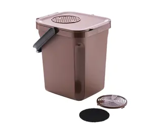 Denox Active hnedá / Odpadkový kôš / Bioodpad / 10 l / Uhlíkový filter