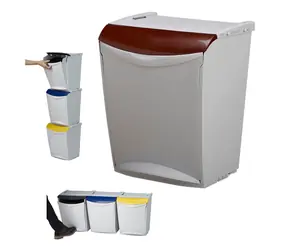 Denox ECOSYSTEM 25 l hnedá / Odpadkový kôš / na bioodpad / modulárny / plast
