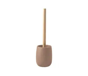 Spirella Sven WC kefa s matne cappuccino polyresinovou nádobou / bambus / 35 x 10 cm