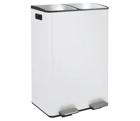 Spirella ALIYA matná biela / Odpadkový kôš / pedálový / triedený odpad / 2 x 30 l / oceľ