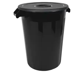 DENOX Odpadkový kôš Industrial 100 l čierna / Ergonomické madlá / HDPE / 3,5 mm stena / -10 až +75 °C