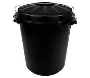Denox Industrial čierna / Nádoba na odpad / 70 l / plast PE-HD / bezpečnostné uzatváranie