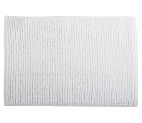 MSV CHENILLE biela / Kúpeľňová predložka / mikrovlákno / protišmyková / 50 x 80 cm