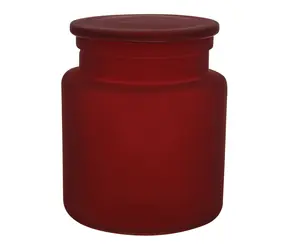 Spirella Yoko dóza na odličovacie tampóny bordó / sklo / 0.6 L