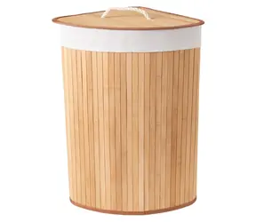 Compactor Kôš na bielizeň Bamboo - rohový prírodný / 40 L / 35 x 35 x v60 cm / bambus