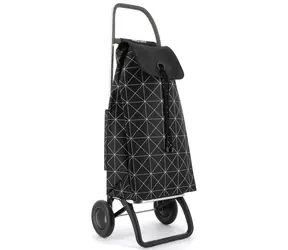 Rolser I-Max Star 2 čierno-biela / Nákupná taška na kolieskach / 2 kolieska / objem 43 l / nosnosť 50 kg