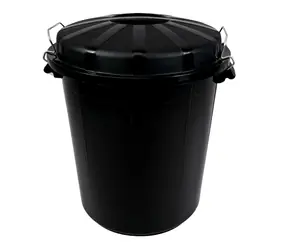 Denox Industrial čierna / Odpadkový kôš / 50 l / PE-HD / bezpečnostné uzatváranie