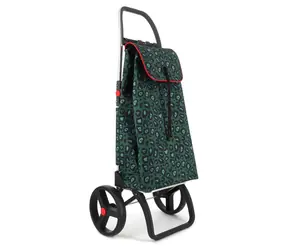 Rolser I-Max Wild 2 Logic RSG leopardí vzor zelená / Nákupná taška na kolieskach / Objem 43 l / Nosnosť 40 kg
