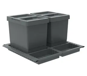 Elletipi METROPOLIS PTC28 / Vstavaný odpadkový kôš / do zásuvky / 15 +15 l / veko Flip UP