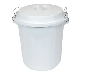 DENOX Industrial biela / Nádoba na odpad / 50 l / PE-HD plast / kovové spony