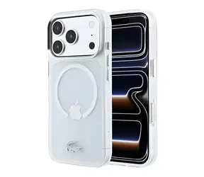 Lacoste IML Frosted Petit Pique Metal Logo transparentné / Kryt / MagSafe / iPhone 18 Pro