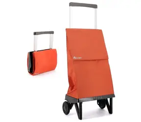 Rolser Plegamatic Original MF oranžová / Nákupná skladacia taška na kolieskach / objem 40 l / nosnosť 40 kg