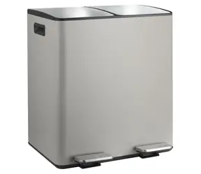 Spirella ALIYA matná Taupe / Odpadkový kôš / triedený odpad / pedálový / 2 x 20 L / oceľ