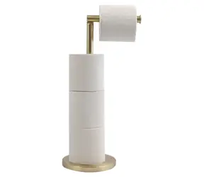 MSV GOLD stojan na toaletný papier so zásobníkom zlatý / oceľ