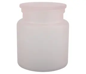 Spirella Yoko dóza na odličovacie tampóny svetlo ružová / sklo / 0.6 L