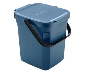 Denox Organic odpadkový kôš na bioodpad 10 l modrá / bezpečnostné zatváranie / plast / 23,5 x 26,5 x 28,5 cm