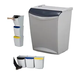 Denox ECOSYSTEM 25 l šedá / Odpadkový kôš / na zmiešaný odpad / modulárny / plast
