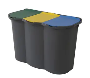 Belli e Forti UNICA čierna / Zostava na triedený odpad / plast / 80 l / 3x 25 l
