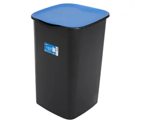 Belli e Forti odpadkový kôš RECYCLING čierny, modré veko / Odpadkový kôš na triedený odpad / 50 l / triedenie papiera