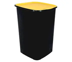 Belli e Forti odpadkový kôš RECYCLING čierny, žlté veko / Odpadkový kôš na triedený odpad / 50 l / triedenie plastov