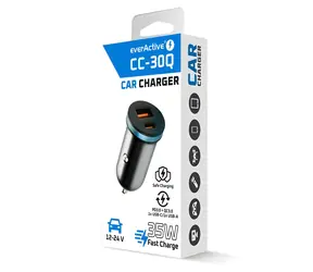 CC-30Q Autonabíjačka čierna / Autonabíjačka / 35W / QC3.0 / PD / USB-C + USB