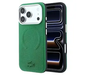 Lacoste PVC Petit Pique Semi Wrap Embossed Estragón / Zadný kryt / iPhone 18 Pre Max / MagSafe