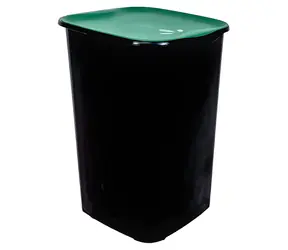 Belli e Forti RECYCLING 50 l čierna, zelené veko / Odpadkový kôš na triedený odpad / plast / 37,5 × 36 × 53,5 cm