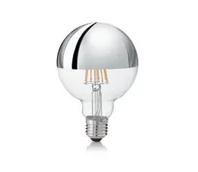 Ideal lux Classic Globo E27 chrómová / LED žiarovka filament / G95 / 9W / 930lm / 3000K nestmievateľná