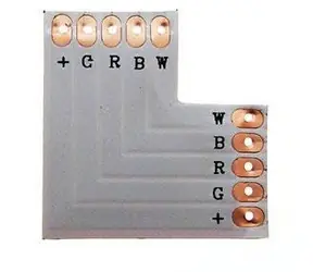 Mojeledy LUX05536 / Rohový konektor pre LED pásik / PCB T+T / 12 mm / RGBW / 12V/24V DC / max 3A
