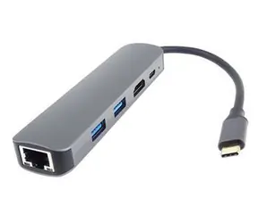 PremiumCord adaptér USB-C na HDMI, USB 3.2 a RJ45
