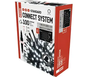 Emos D1EC01 CONNECT / LED svetelná opona / 100 LED / 1x2 m / IP44 / studená biela