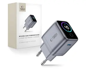 Tech-Protect NC45W-GaN tmavo šedá / Nabíjačka / GaN / 1 Port / PD 45W