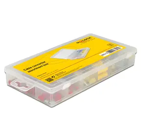 DeLock Box káblových spojok 170 ks viacfarebný / Sortimentný box / Modrá, červená, žltá