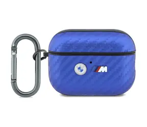 BMW M Carbon kryt s kovovým logom pre AirPods Pro 3 svetlo modrá / Kryt na slúchadlá / Karbón design