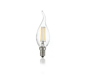 Ideal lux Classic Colpo Vento číra / LED filamentová žiarovka / E14 / BA35 / 4W / 430lm / 3000K / nestmievateľná