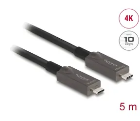 DeLock Aktívny optický kábel USB-C - USB-C 5 m čierna