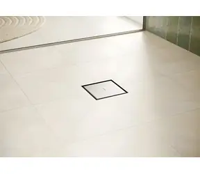 Hansgrohe RainDrain Point kefovaná nerezová oceľ / Podlahový vpust / 10x10 cm / DN40 / odtok 41 l/min