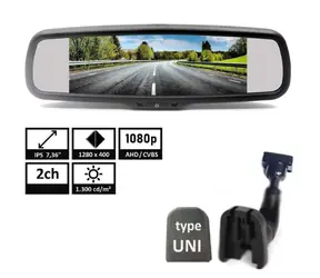 7" KEETEC MIRROR7 / Monitor do spätného zrkadla / AHD/CVBS / 1280 x 400 / IPS