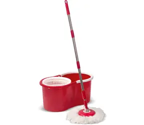 Lamart LT8061 červený / Rotačný upratovací set / 12 l / Tyč z nerezovej ocele 120 cm